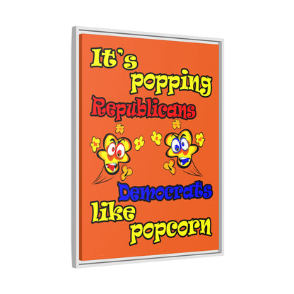 popping like popcorn - framed canvas art (orange)