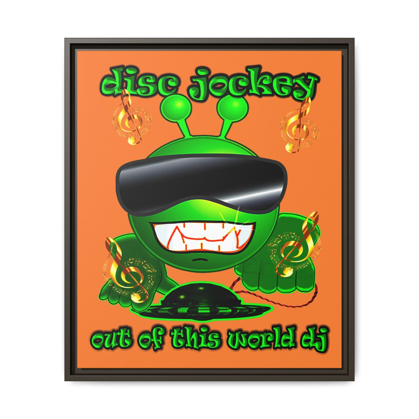 disc jockey - framed canvas art (crusta)