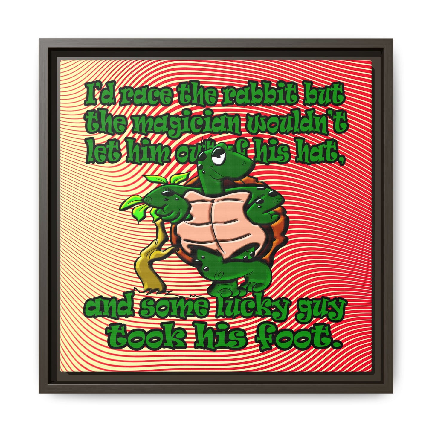 turtle race - framed canvas art (yellow-orange wave)
