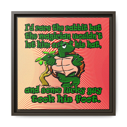 turtle race - framed canvas art (yellow-orange wave)