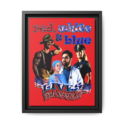 rw&b lives matter - framed canvas art (red)