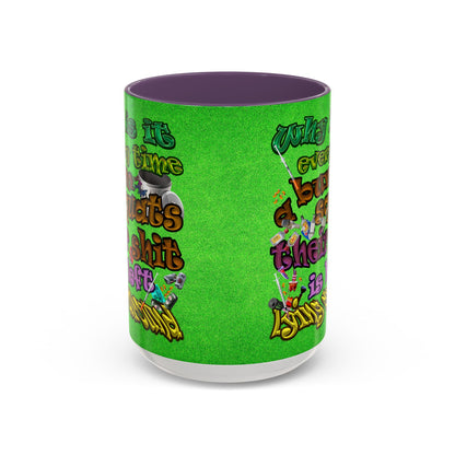 the bum's shit - Accent Mug (green turf)