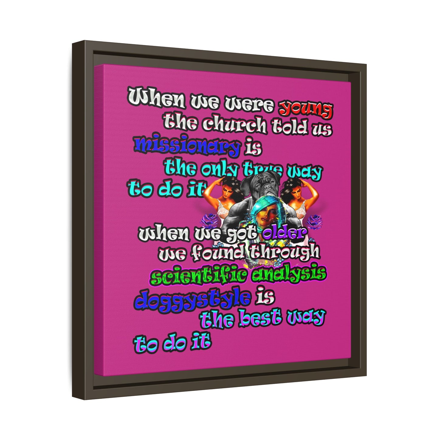 doggystyle - framed canvas art (pink)