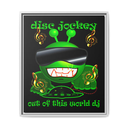 disc jockey - framed canvas art (black)