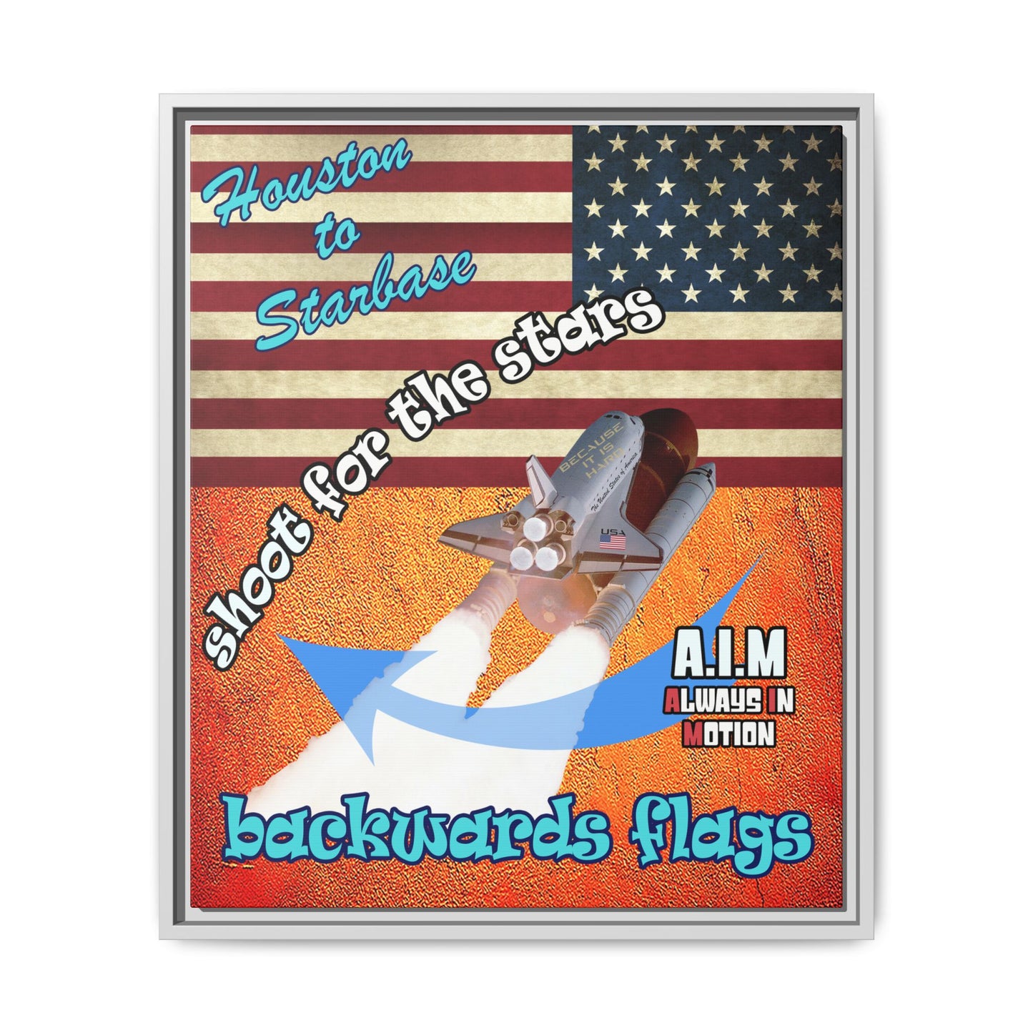 shoot for the stars - framed canvas art (burnt orange)