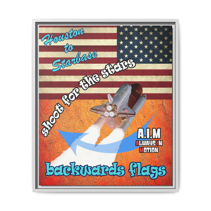 shoot for the stars - framed canvas art (burnt orange)