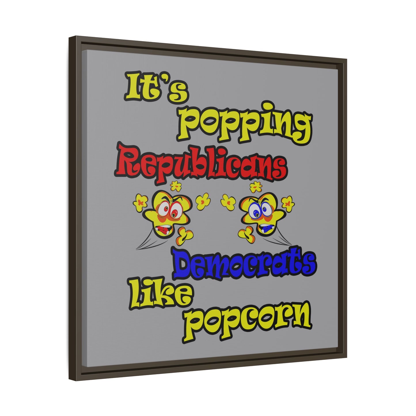 popping like popcorn - framed canvas art (grey)