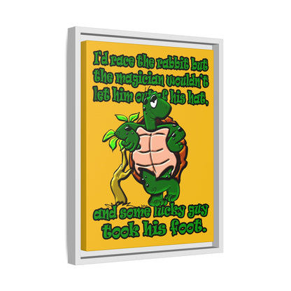 turtle race - framed canvas art (yellow)