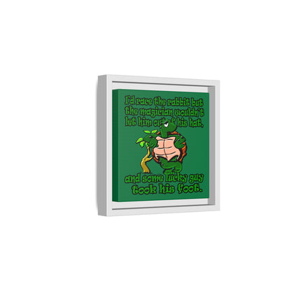 turtle race - framed canvas art (dark green)