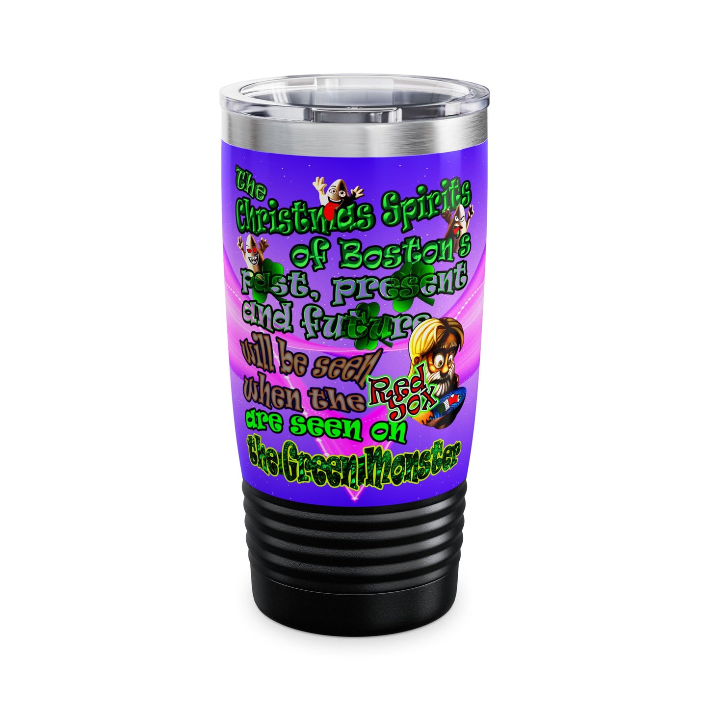 christmas spirits of boston - Ringneck Tumbler, 20oz (purple-pink wave)