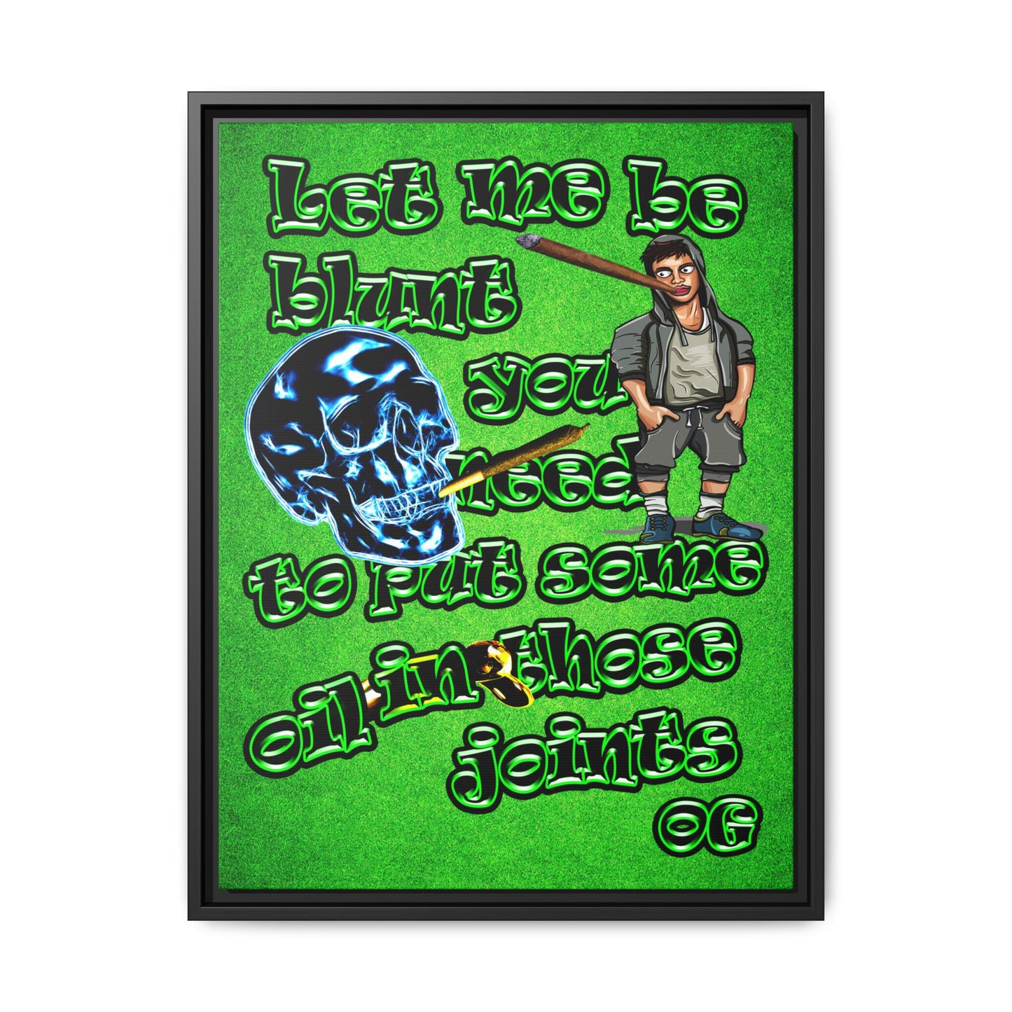og - framed canvas art (green turf)