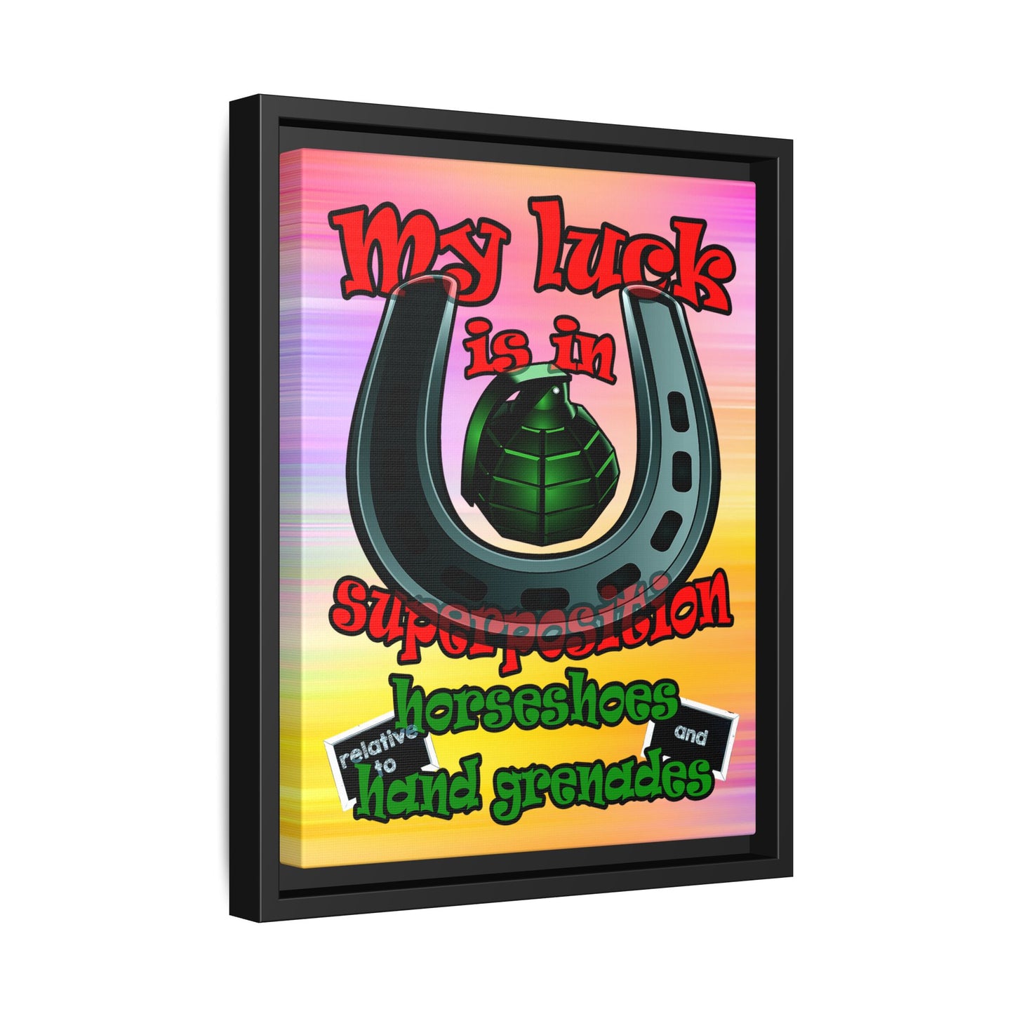 my luck - framed canvas art (color blur)