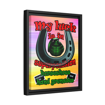my luck - framed canvas art (color blur)