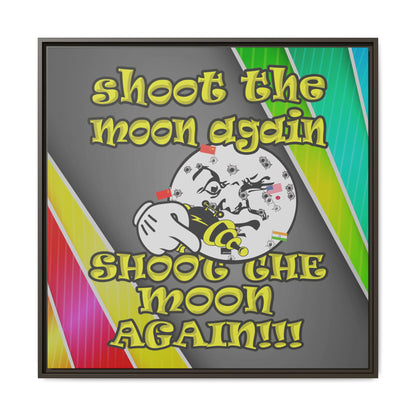 shoot the moon again - framed canvas art (rainbow split)