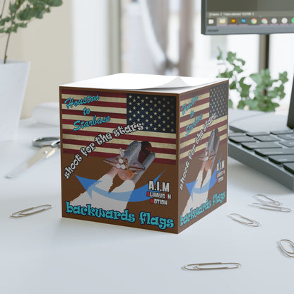 shoot for the stars - note cube (brown)