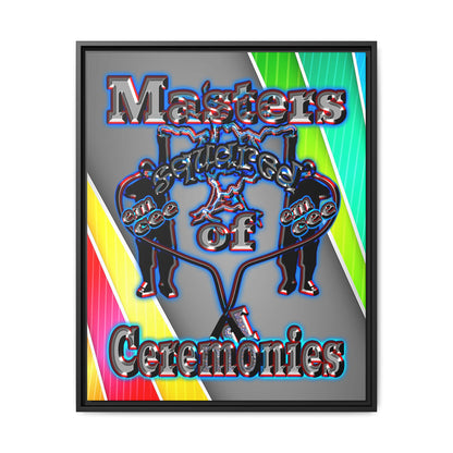 em cee squared - framed canvas art (rainbow split)