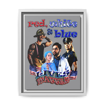 rw&b lives matter - framed canvas art (grey)