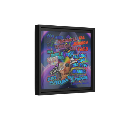 drop the beat - framed canvas art (grey-pink wave)
