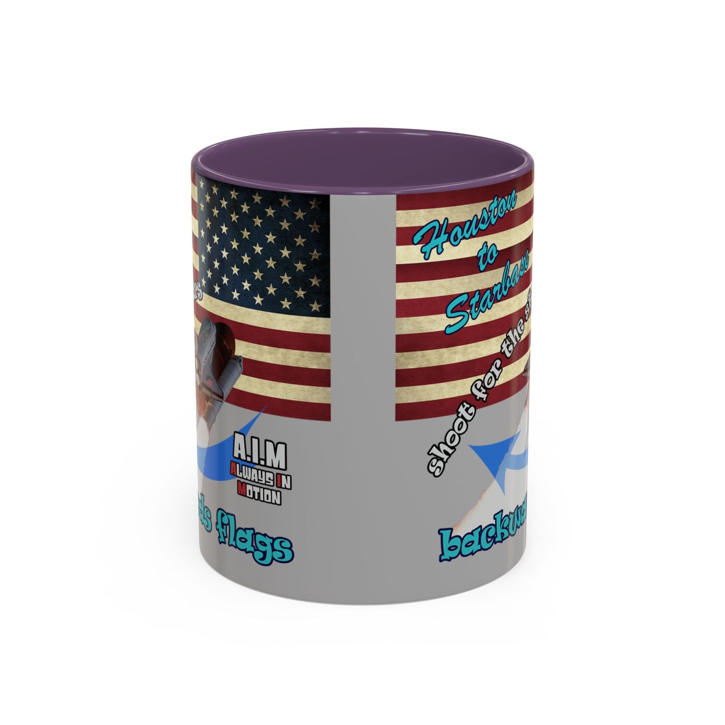 shoot for the stars - Accent Mug (light grey)