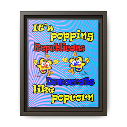 popping like popcorn - framed canvas art (light blue-purple wave)