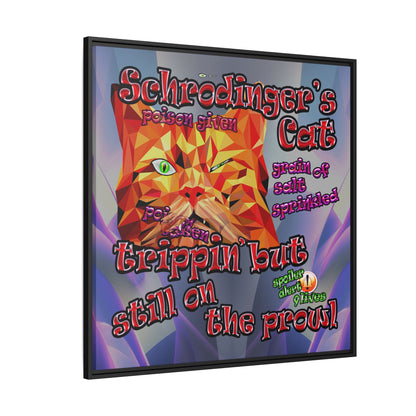 schrodinger's cat - framed canvas art (grey-pink wave)