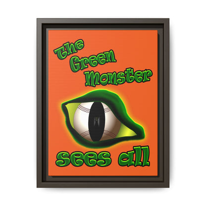 green monster - framed canvas art (orange)
