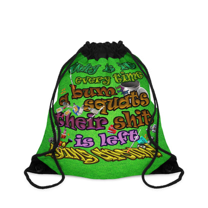the bum's shit - Drawstring Bag (green turf)