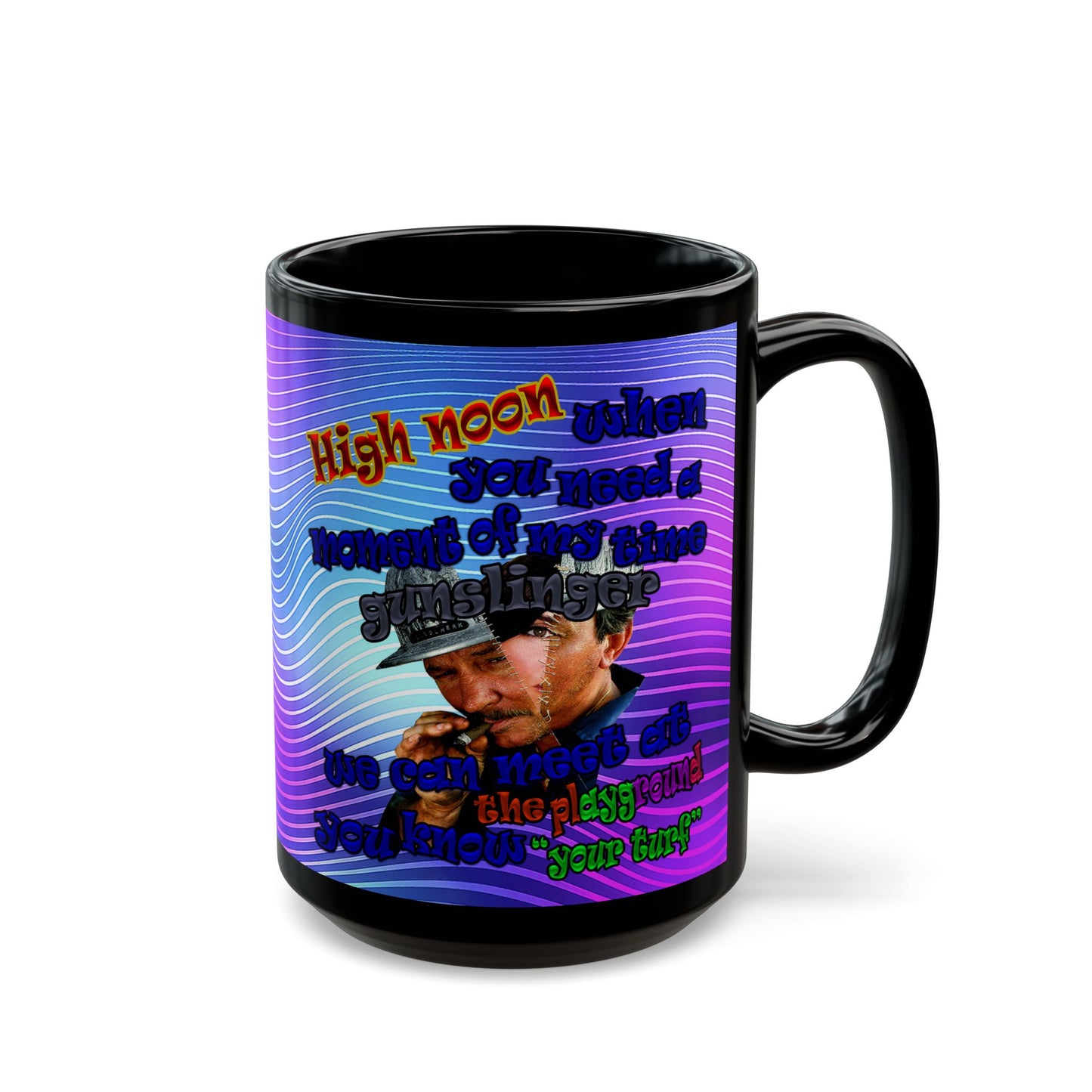 high noon - Black Mug (purple wave)