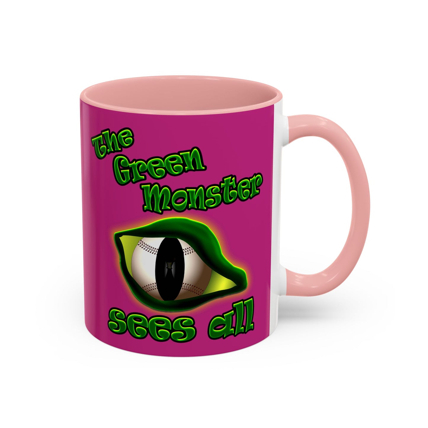 green monster - Accent Mug (pink)