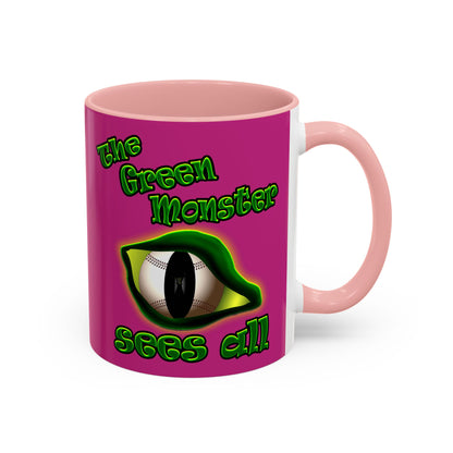 green monster - Accent Mug (pink)