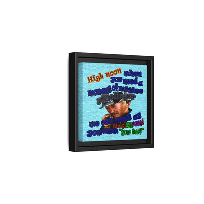 high noon - framed canvas art (faded blue)