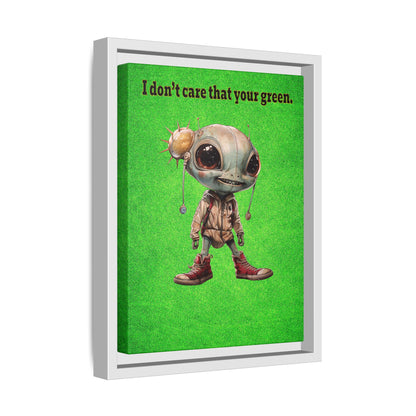I don't care that your green - framed canvas art (green turf)