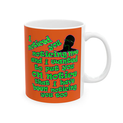noticed you noticing - White Mug (orange)