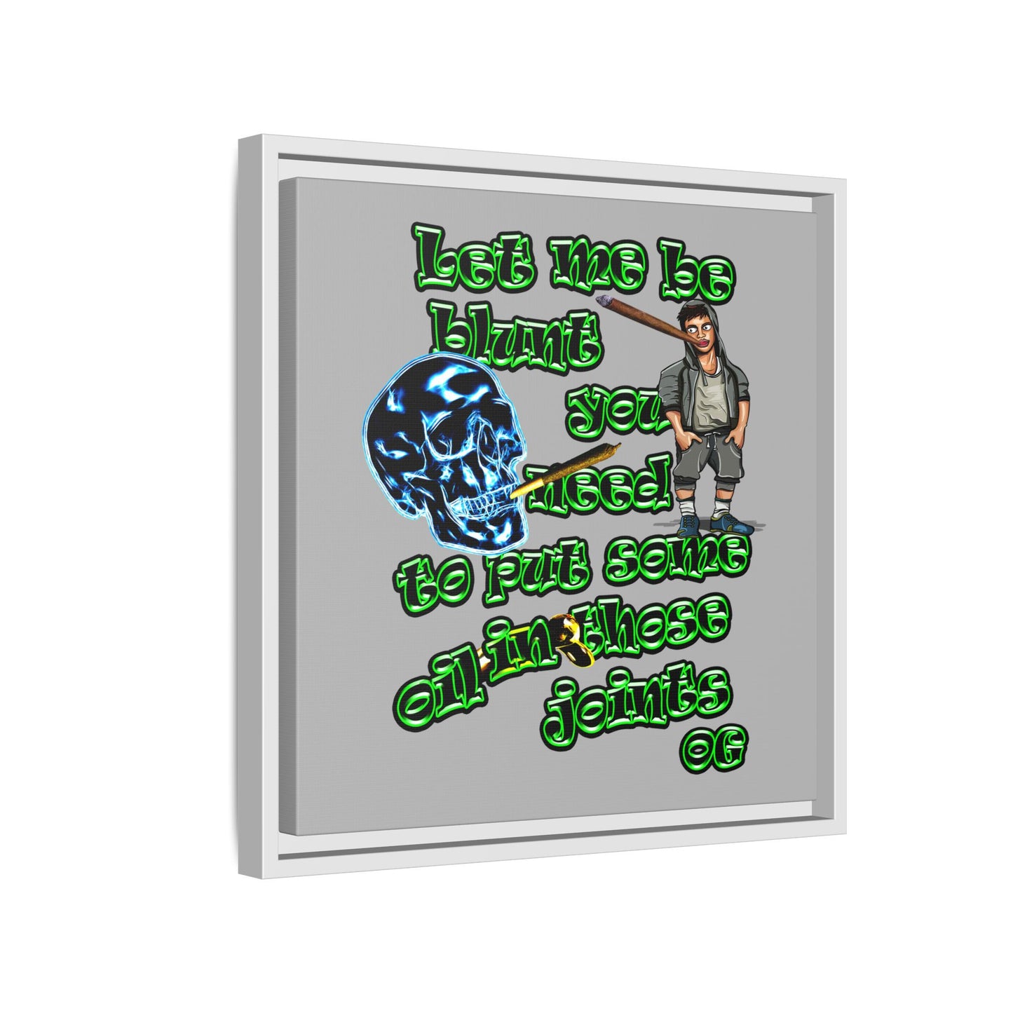og - framed canvas art (light grey)