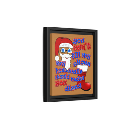 santa's shoes - framed canvas art (light brown)