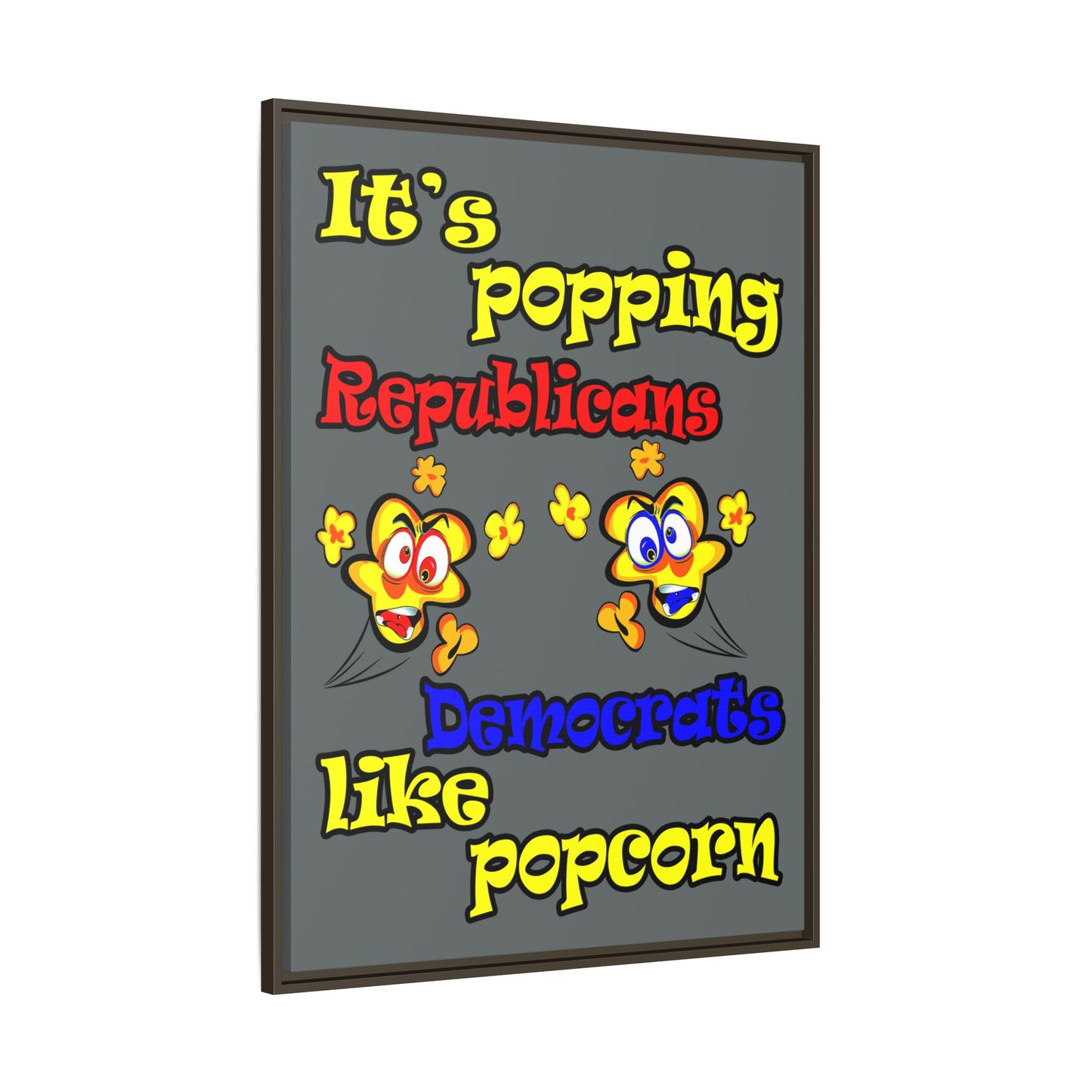 popping like popcorn - framed canvas art (dark grey)
