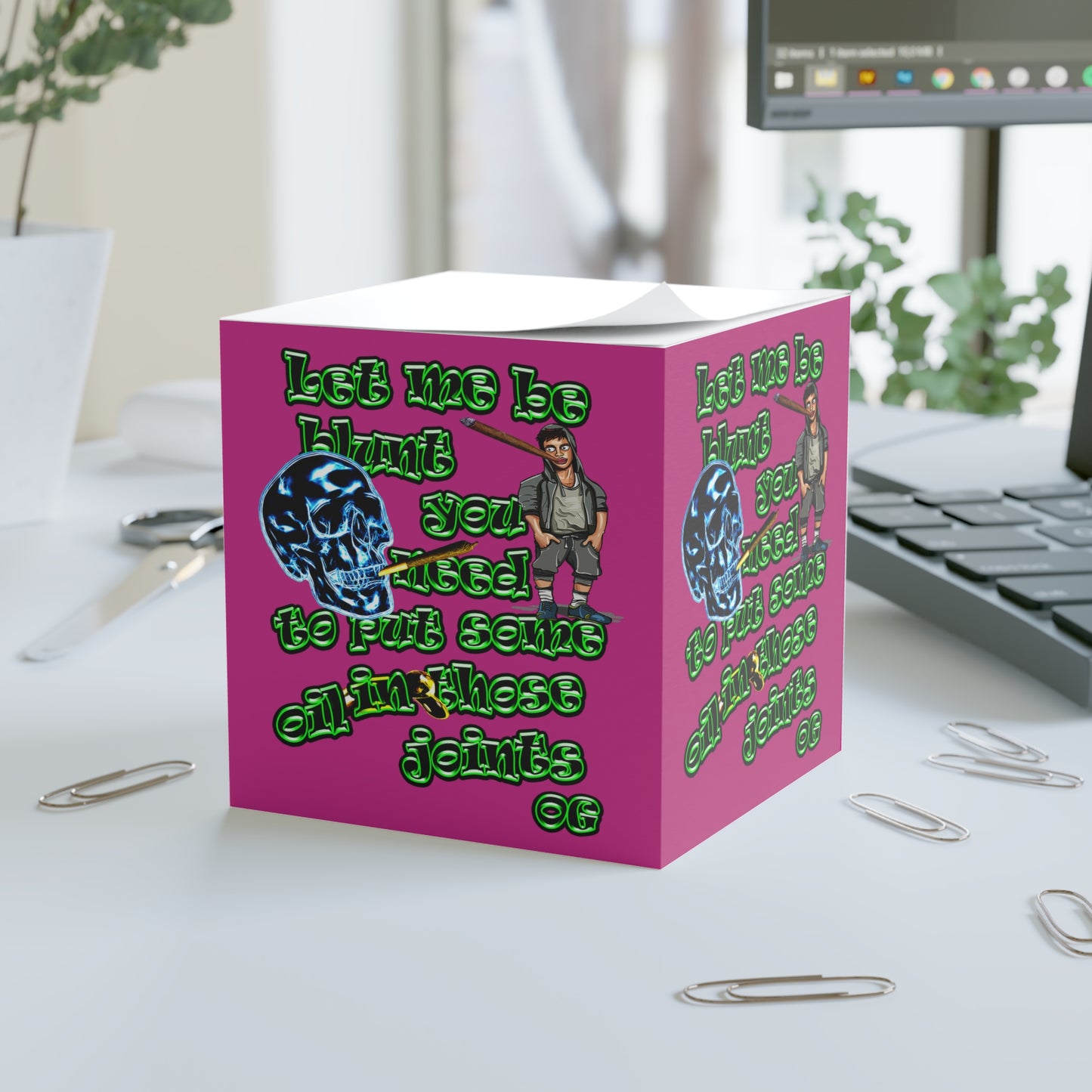 og - note cube (pink)