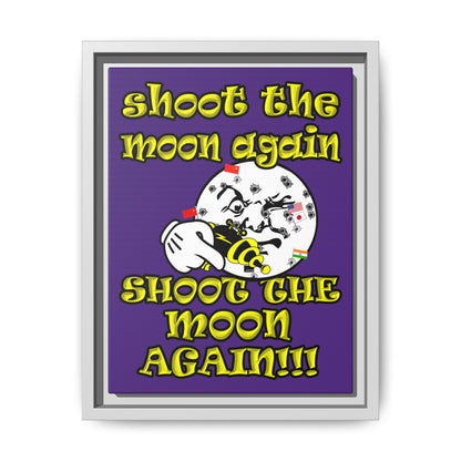 shoot the moon again - framed canvas art (purple)
