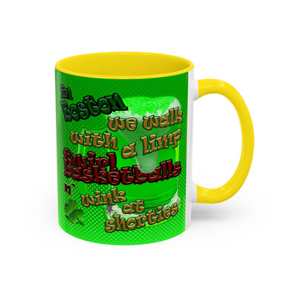 celtics logo - Accent Mug (logo green)