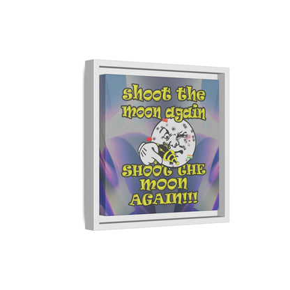 shoot the moon again - framed canvas art (grey-pink wave)