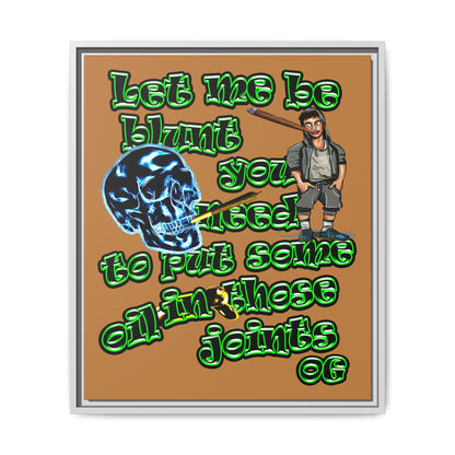og - framed canvas art (light brown)