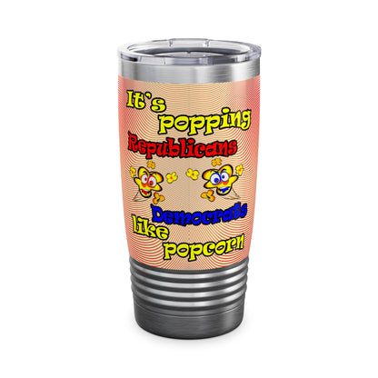 popping like popcorn - Ringneck Tumbler, 20oz (yellow-orange wave)