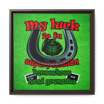my luck - framed canvas art (green turf)