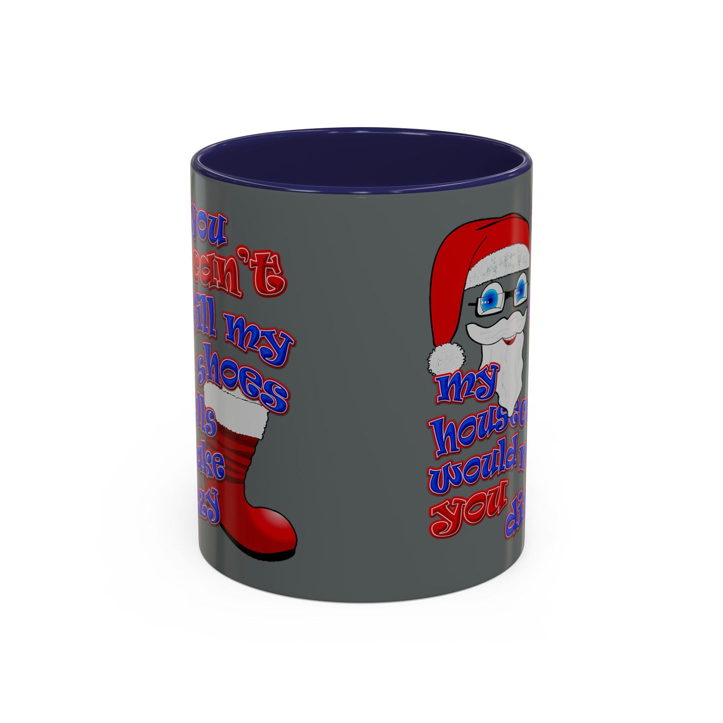 santa's shoes - Accent Mug (dark grey)