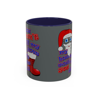 santa's shoes - Accent Mug (dark grey)