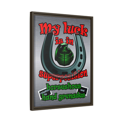 my luck - framed canvas art (brushed nickel)