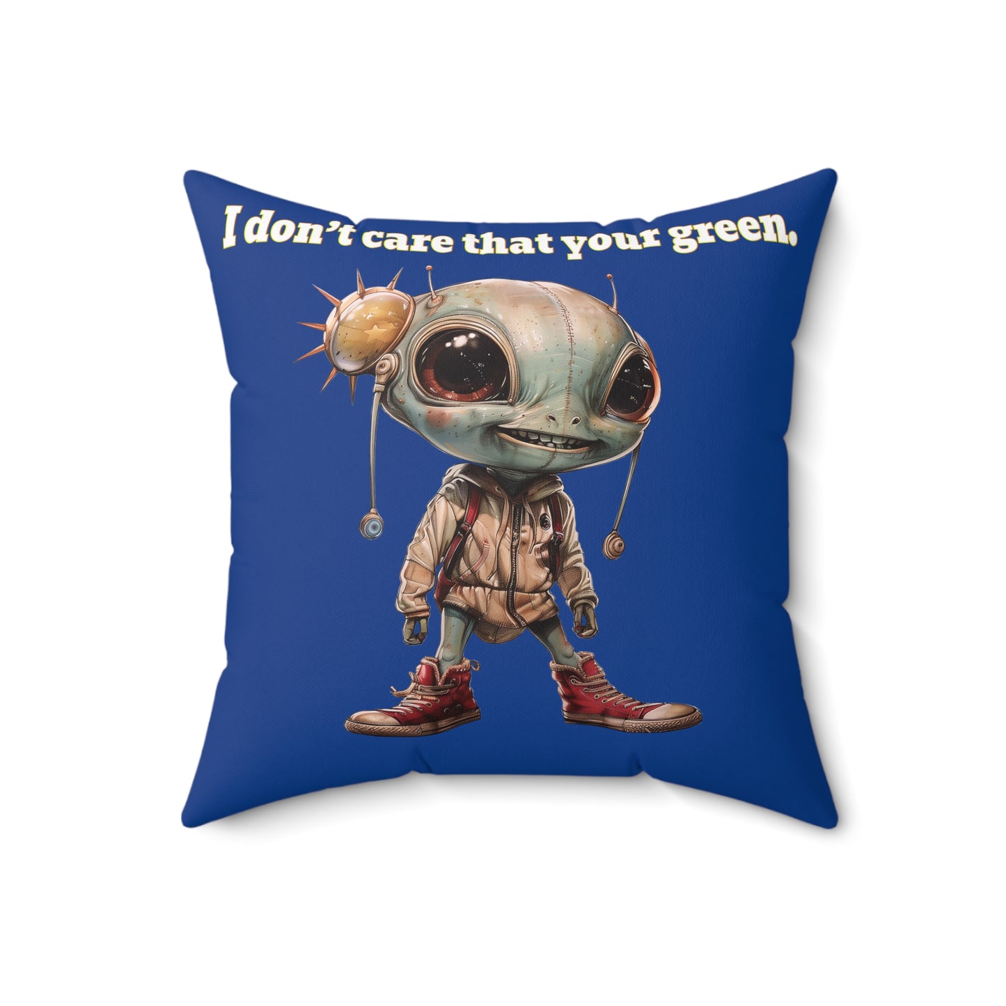 I don't care that your grey - Spun Polyester Square Pillow - (dark blue)