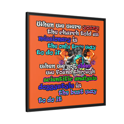 doggystyle - framed canvas art (orange)