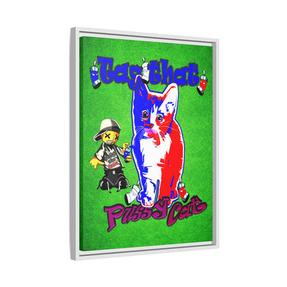 tag that - framed canvas art (green turf)