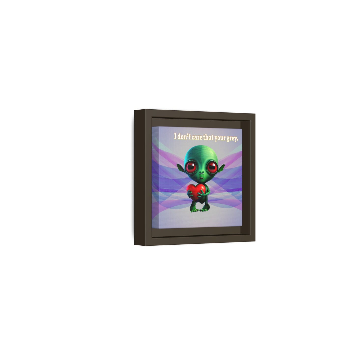 I don't care that your grey - framed canvas art (light blue-pink wave)